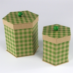 scatola regalo di carta esagonale