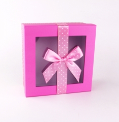 Confezioni regalo in confezione quadrata di lusso con nastro e PVC