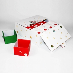 Bella scatola regalo del calendario dell'Avvento con 12 cassetti per il giorno di Natale