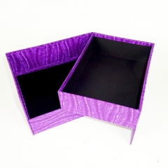 Elegante cassetto girevole viola con fiocco per gioielli