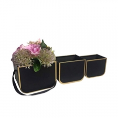 New Small Size foil Gold line and Text Florist Packing Flower Bucket Box