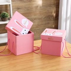 Contenitori di regalo di carta quadrati decorativi personalizzati con coperchi e nastro per i bambini