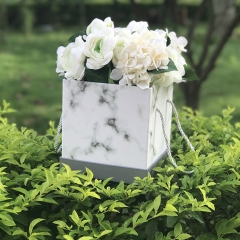 Luxury Printing Design Cardboard Marble Square Flower Boxes