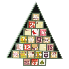 Calendario dell'Avvento a forma di albero decorativo a quadri per regalo di Natale