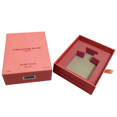 Contenitore di regalo di carta rosa adorabile del profumo con il cassetto per la personalizzazione del logo