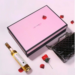 Scatola regalo in carta con logo personalizzato Pink Rectangle per camicia da imballaggio