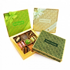 Elegante confezione regalo in carta con logo personalizzato per confezioni di cioccolato con farfallino