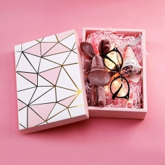 Hot Stamping Pink Paper Box And Paper Bag Set