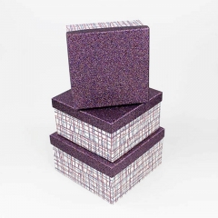 Luxury Glitter Cardboard Packing Gift Box with Plaid