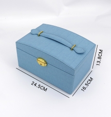 High Quality PU Jewelry Box for Packing Cosmetics with Handle