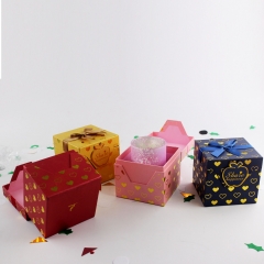 Scatola di cartone a forma di quadrato su carta Kraft personalizzata per candela con magnete