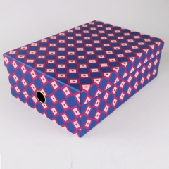 scatola di cartone per scarpe da stampa colorata di alta qualità con parti metalliche