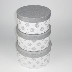 disegno motivo fiocco di neve argento stampa scatole di cartone duro per i regali
